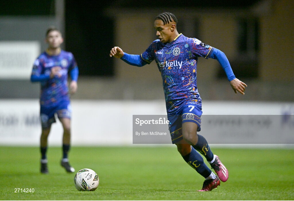 22 January 2024; Viktors Ohvovoriole of Bohemians during the PTSB Leinster Senior Cup Group A match between Drogheda United and Bohemians at Weaver's Park in Drogheda, Louth. Photo by Ben McShane/Sportsfile
