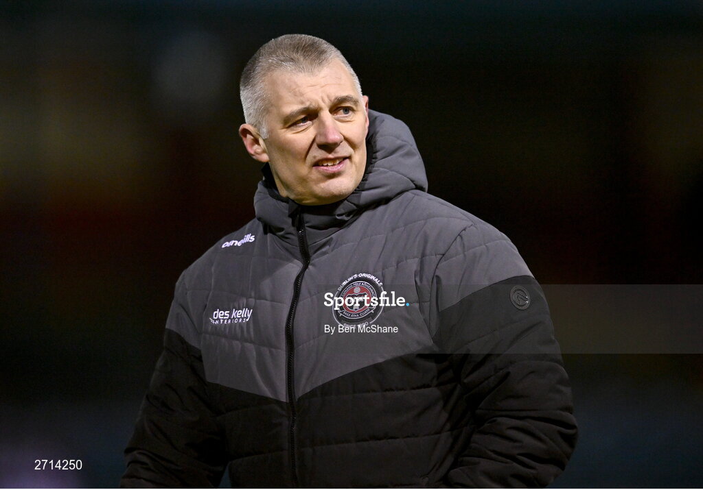 22 January 2024; Bohemians coach Trevor Croly after the PTSB Leinster Senior Cup Group A match between Drogheda United and Bohemians at Weaver's Park in Drogheda, Louth. Photo by Ben McShane/Sportsfile