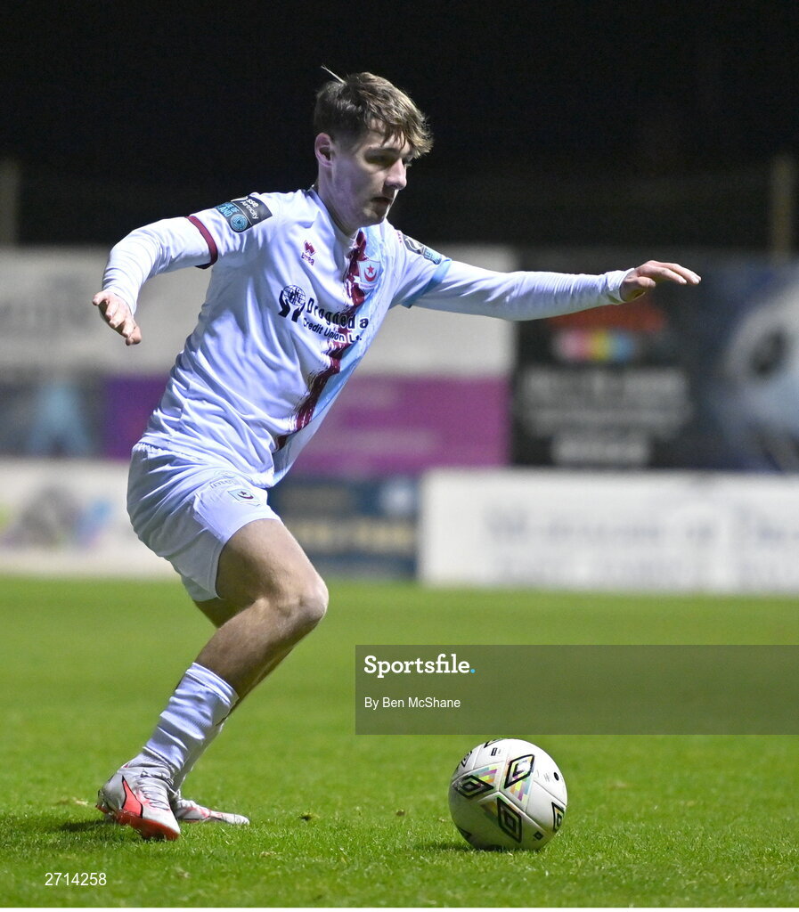 22 January 2024; Emre Topcu of Drogheda United during the PTSB Leinster Senior Cup Group A match between Drogheda United and Bohemians at Weaver's Park in Drogheda, Louth. Photo by Ben McShane/Sportsfile