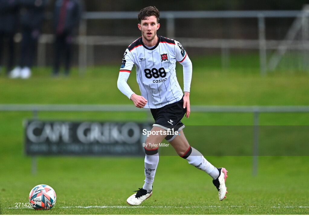 21 January 2024; Koen Oostenbrink of Dundalk during the PTSB Leinster Senior Cup Group A match between Malahide United and Dundalk at Gannon Park in Malahide, Dublin. Photo by Tyler Miller/Sportsfile