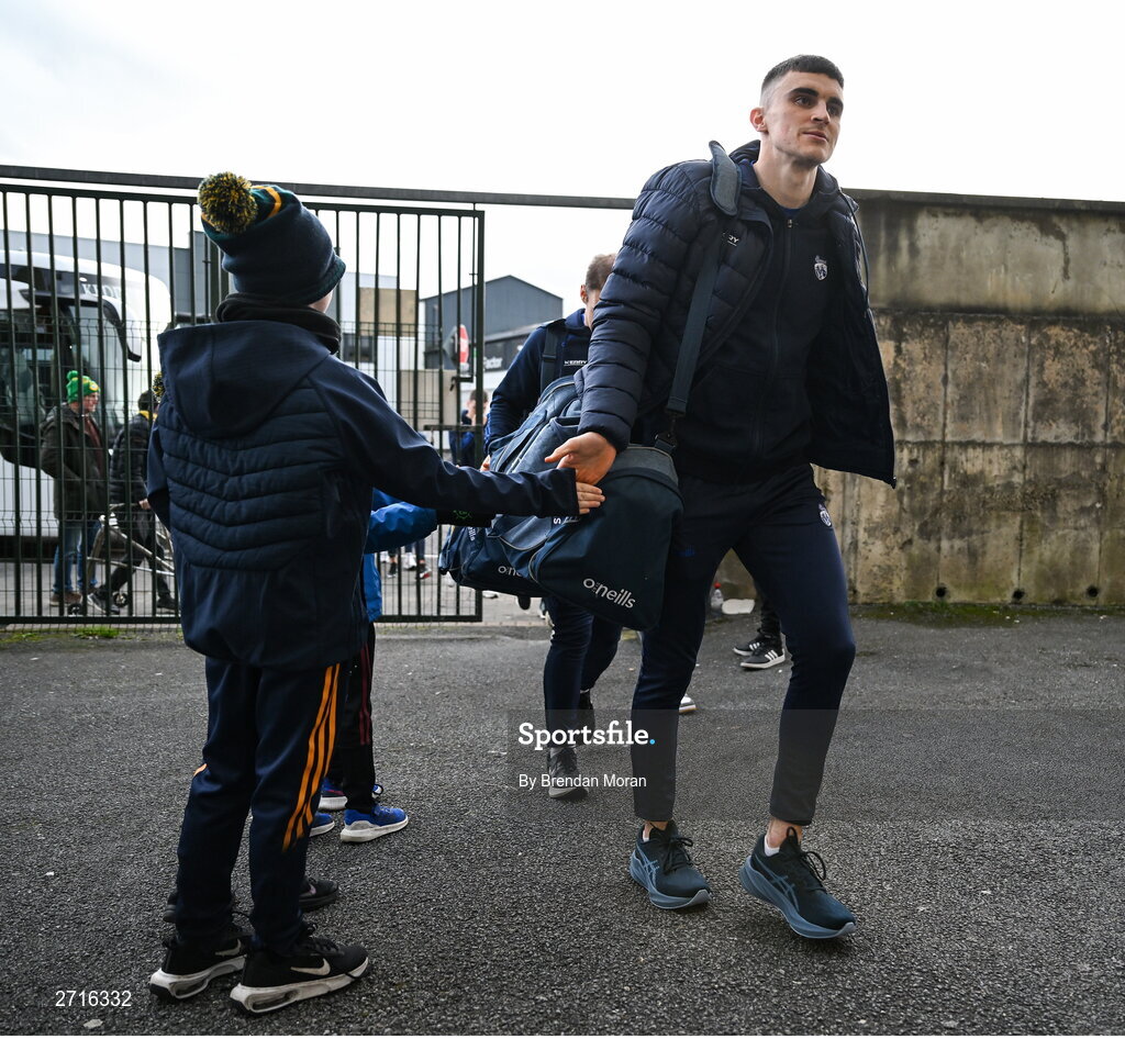 27 January 2024; Sean O'Shea of Kerry arrives before the Allianz Football League Division 1 match between Kerry and Derry at Austin Stack Park in Tralee, Kerry. Photo by Brendan Moran/Sportsfile