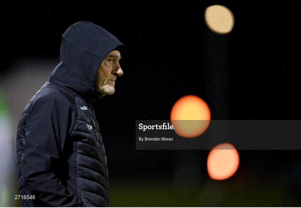 27 January 2024; Derry manager Mickey Harte during the Allianz Football League Division 1 match between Kerry and Derry at Austin Stack Park in Tralee, Kerry. Photo by Brendan Moran/Sportsfile