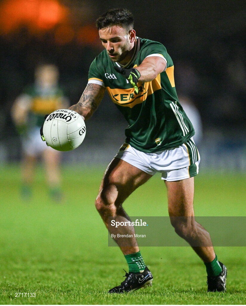 27 January 2024; Micheál Burns of Kerry during the Allianz Football League Division 1 match between Kerry and Derry at Austin Stack Park in Tralee, Kerry. Photo by Brendan Moran/Sportsfile