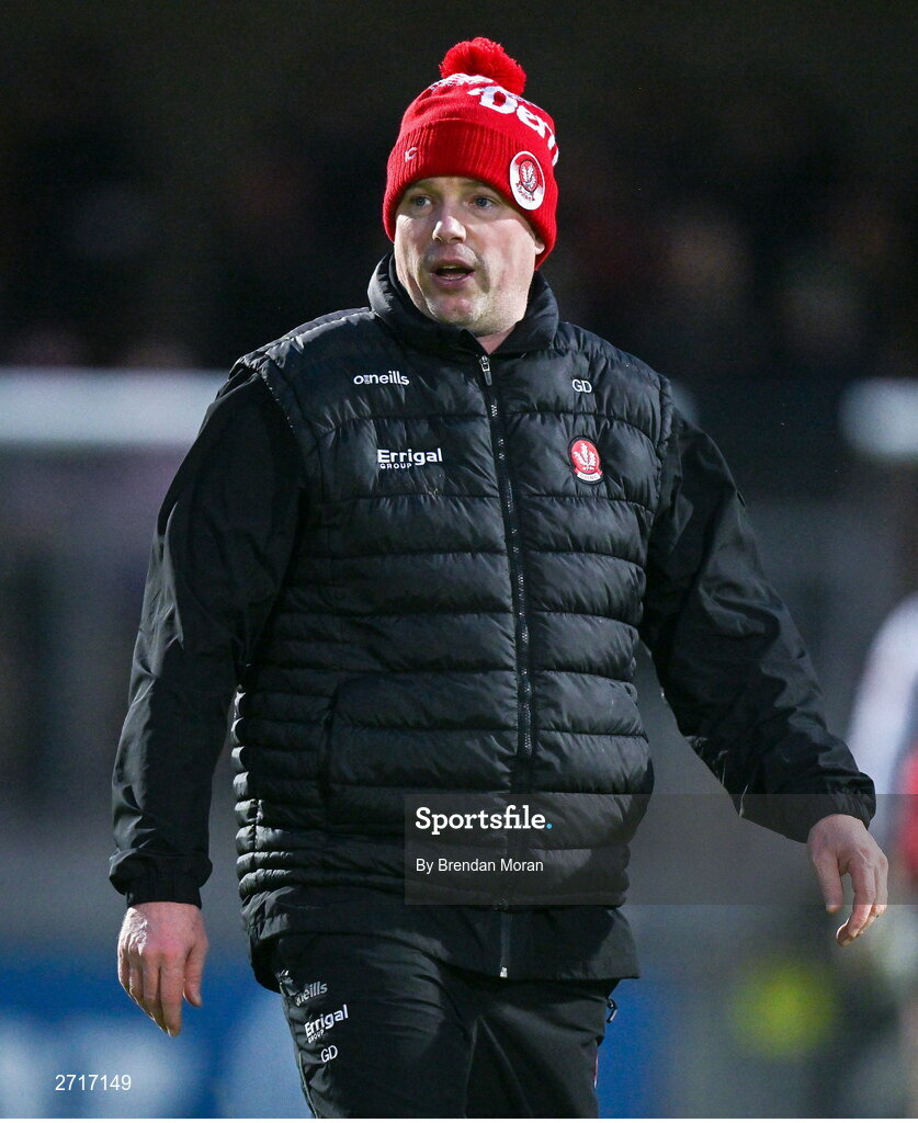 27 January 2024; Derry selector Gavin Devlin before the Allianz Football League Division 1 match between Kerry and Derry at Austin Stack Park in Tralee, Kerry. Photo by Brendan Moran/Sportsfile