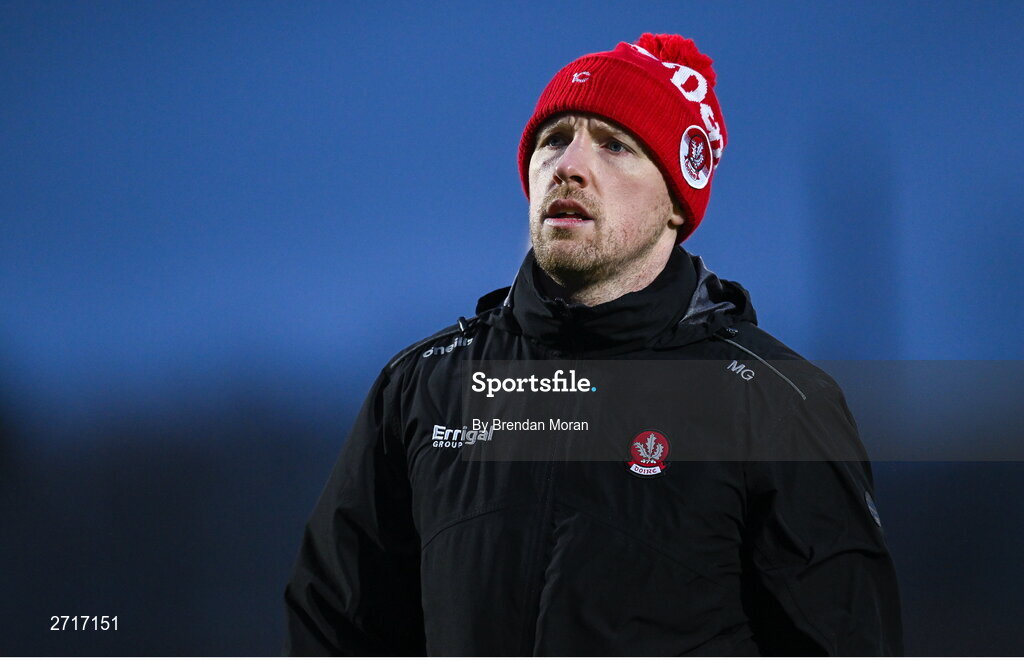 27 January 2024; Derry lead athletic development coach Matthew Godfrey before the Allianz Football League Division 1 match between Kerry and Derry at Austin Stack Park in Tralee, Kerry. Photo by Brendan Moran/Sportsfile