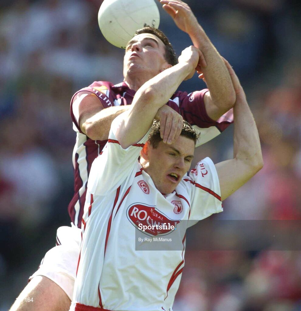 17 July 2004; Ryan McMenamin, Tyrone, in action against Padraic Joyce, Galway. Bank of Ireland Senior Football Championship Qualifier, Round 3, Tyrone v Galway, Croke Park, Dublin. Picture credit; Ray McManus / SPORTSFILE