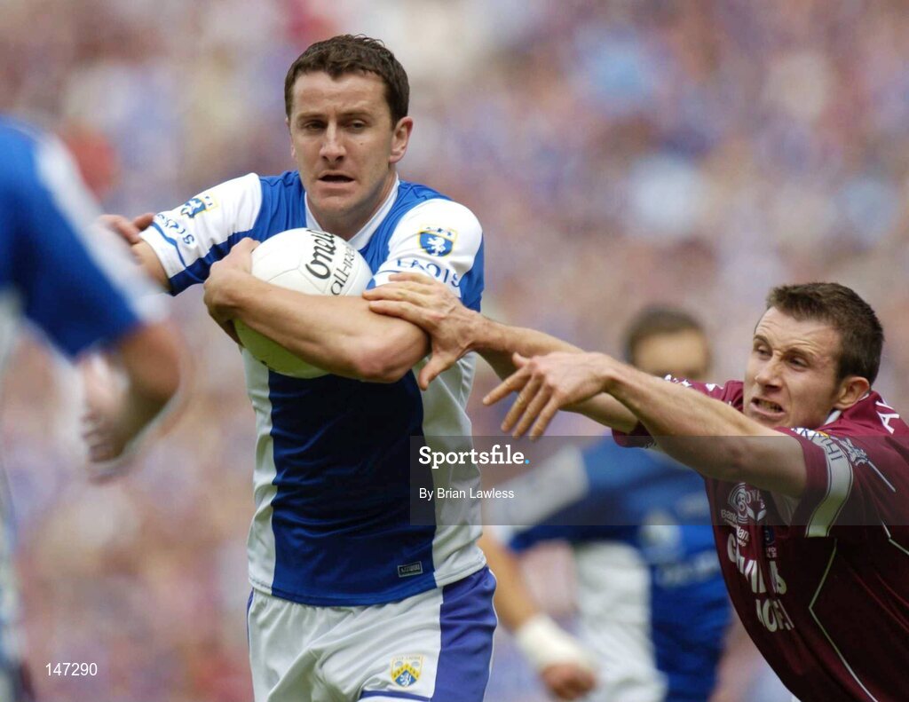 18 July 2004; Kevin Fitzpatrick, Laois, in action against Derek Heavin, Westmeath. Bank of Ireland Leinster Senior Football Championship Final, Laois v Westmeath, Croke Park, Dublin. Picture credit; Brian Lawless / SPORTSFILE