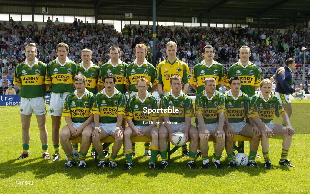 18 July 2004; The Kerry team. Bank of Ireland Munster Senior Football Championship Final Replay, Kerry v Limerick, Fitzgerald Stadium, Killarney, Co. Kerry. Picture credit; Brendan Moran / SPORTSFILE