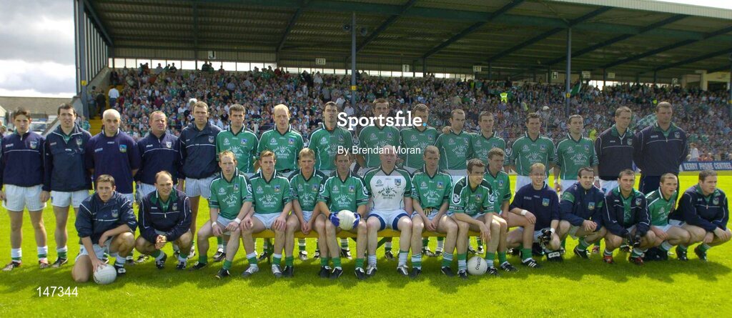 18 July 2004; The Limerick squad. Bank of Ireland Munster Senior Football Championship Final Replay, Kerry v Limerick, Fitzgerald Stadium, Killarney, Co. Kerry. Picture credit; Brendan Moran / SPORTSFILE