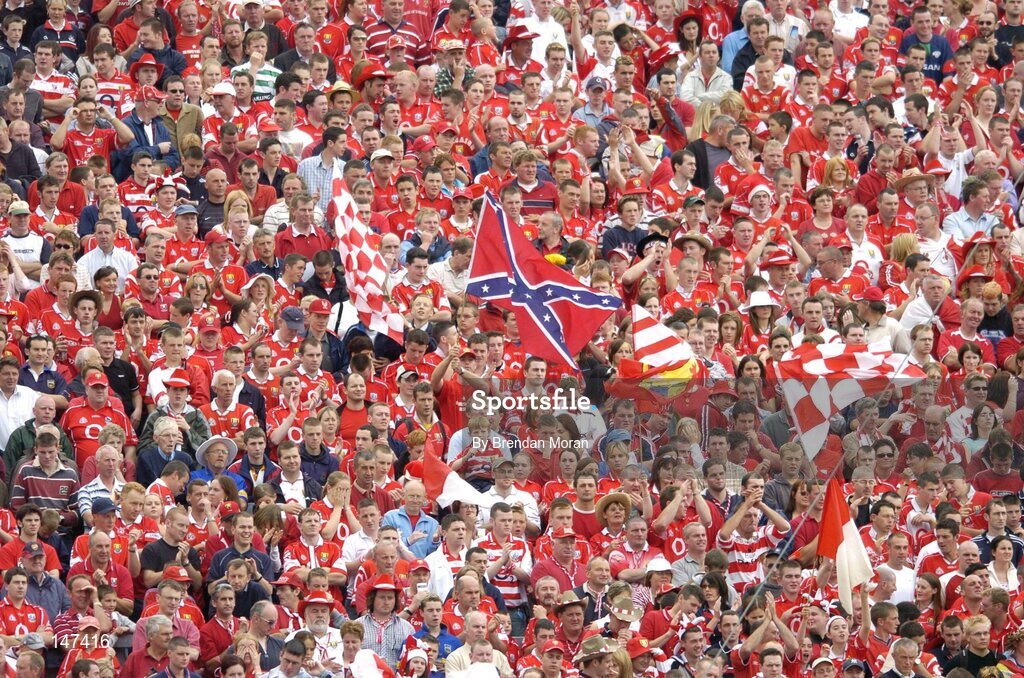 10 July 2004; Cork fans. Guinness Senior Hurling Championship Qualifier, Round 3, Cork v Tipperary, Fitzgerald Stadium, Killarney, Co. Kerry. Picture credit; Brendan Moran / SPORTSFILE