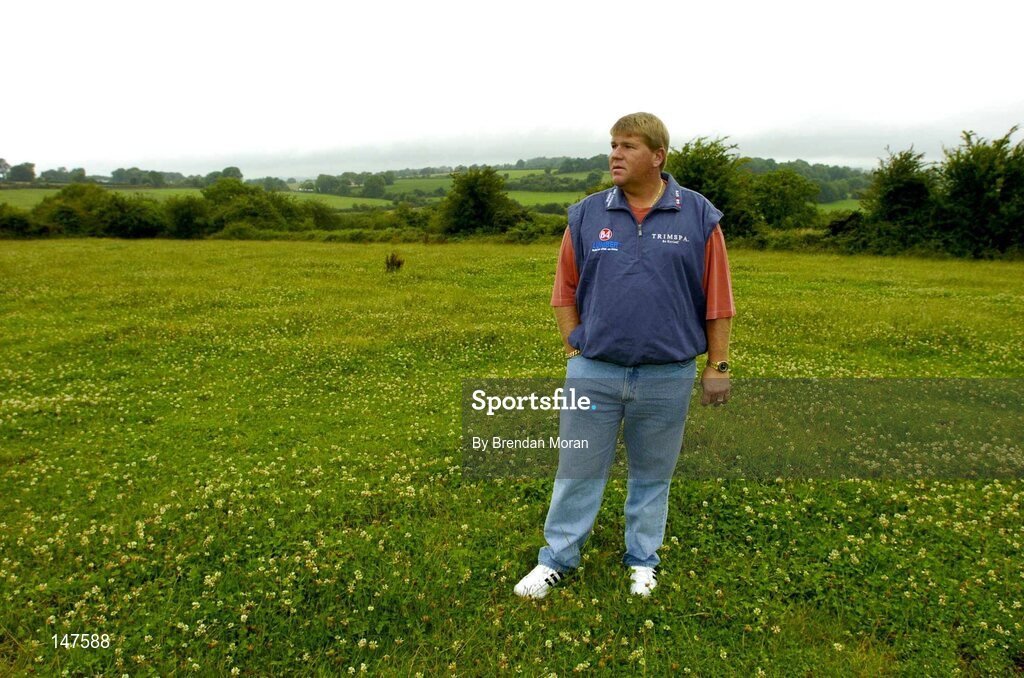 20 July 2004; John Daly, double Major winner and one of golf's most colourful players, looks over part of the proposed course, while in Blarney, Co. Cork, to finalise plans for the new Blarney Golf Resort Championship course which he designed in conjunction with Mel Flanagan of Irish Golf Design. Picture credit; Brendan Moran / SPORTSFILE
