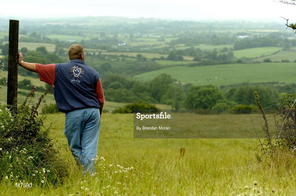 20 July 2004; John Daly, double Major winner and one of golf's most colourful players, looks over part of the proposed course, while in Blarney, Co. Cork, to finalise plans for the new Blarney Golf Resort Championship course which he designed in conjunction with Mel Flanagan of Irish Golf Design. Picture credit; Brendan Moran / SPORTSFILE