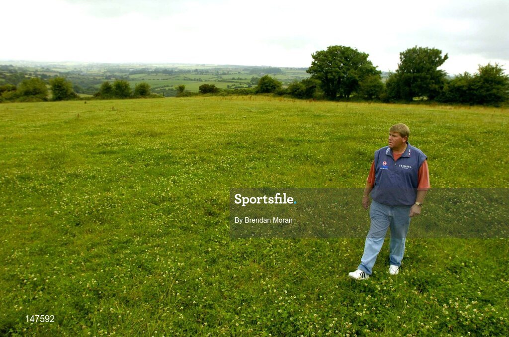 20 July 2004; John Daly, double Major winner and one of golf's most colourful players, walks around what will be the first tee box, while in Blarney, Co. Cork, to finalise plans for the new Blarney Golf Resort Championship course which he designed in conjunction with Mel Flanagan of Irish Golf Design. Picture credit; Brendan Moran / SPORTSFILE