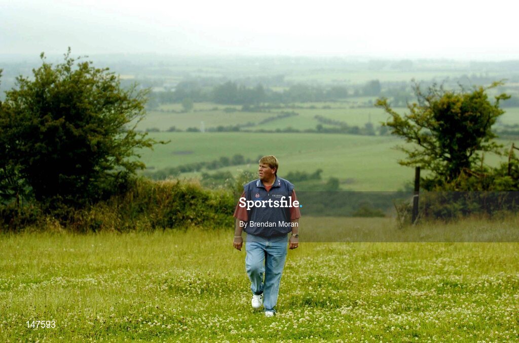 20 July 2004; John Daly, double Major winner and one of golf's most colourful players, looks over part of the proposed course, while in Blarney, Co. Cork, to finalise plans for the new Blarney Golf Resort Championship course which he designed in conjunction with Mel Flanagan of Irish Golf Design. Picture credit; Brendan Moran / SPORTSFILE