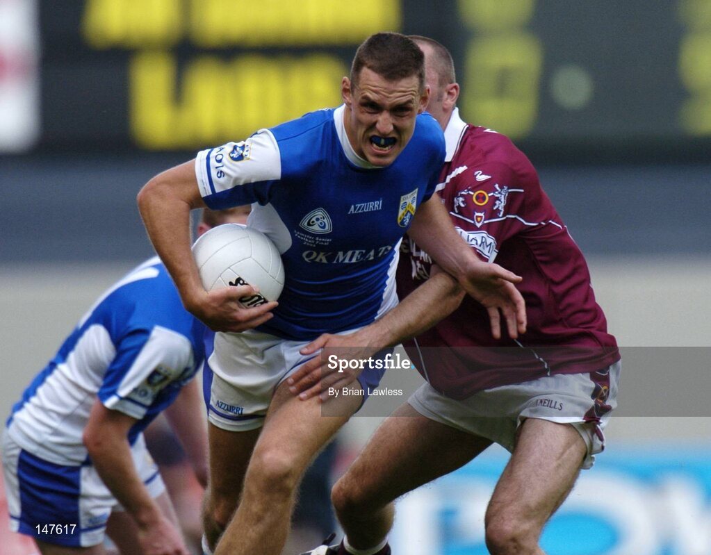 18 July 2004; Darren Rooney, Laois, in action against Paul Conway, Westmeath. Bank of Ireland Leinster Senior Football Championship Final, Laois v Westmeath, Croke Park, Dublin. Picture credit; Brian Lawless / SPORTSFILE