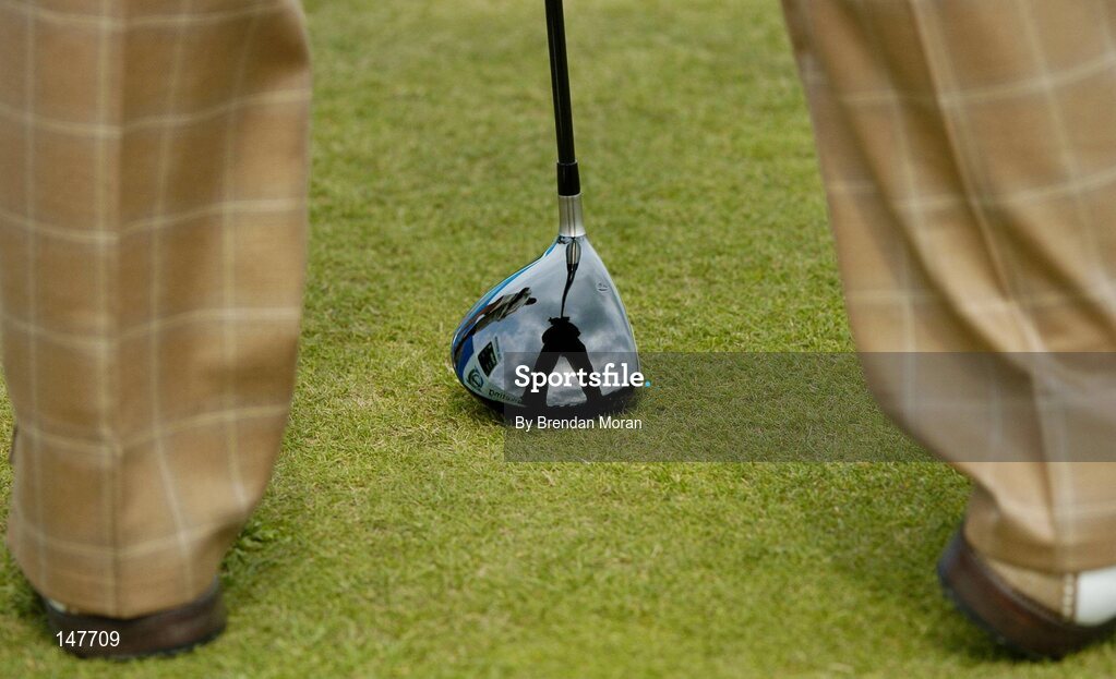 21 July 2004; Darren Clarke is reflected in his driver as he waits to tee off at the 6th tee box. Nissan Irish Open Pro Am, County Louth Golf Club, Baltray, Co. Louth. Picture credit; Brendan Moran / SPORTSFILE