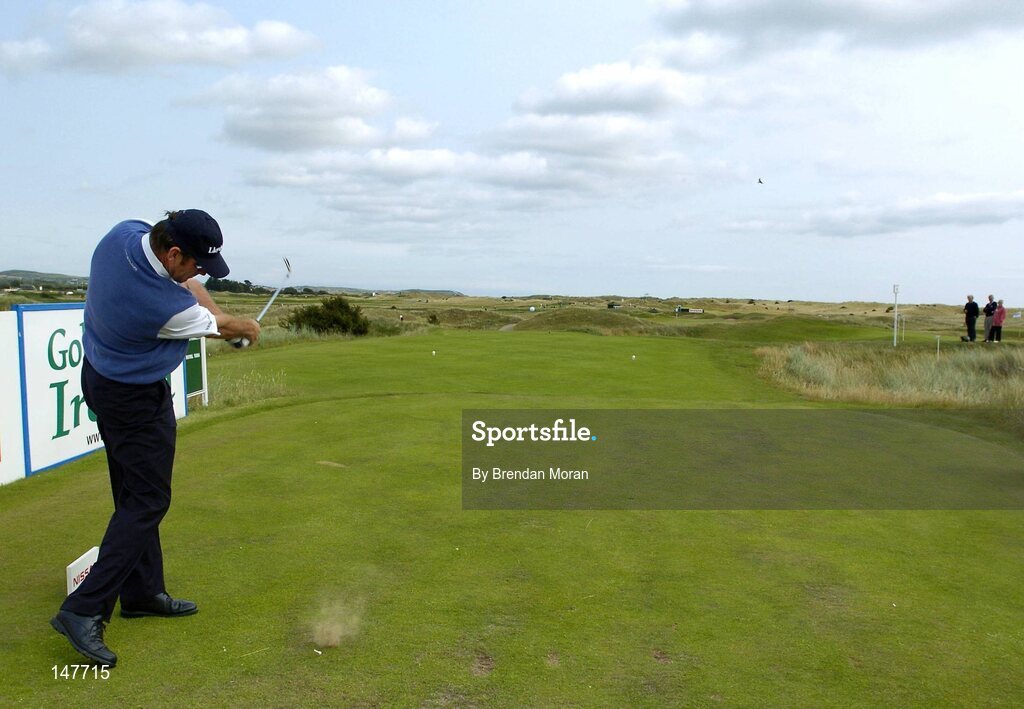 21 July 2004; Nick Faldo tees off at the 8th tee box. Nissan Irish Open Pro Am, County Louth Golf Club, Baltray, Co. Louth. Picture credit; Brendan Moran / SPORTSFILE