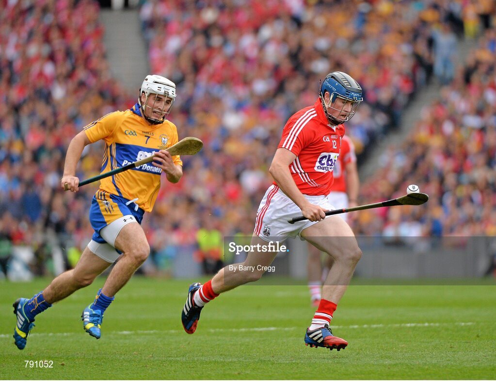 8 September 2013; Conor Lehane, Cork, breaks away from Patrick O'Connor, Clare on his way to scoring his side's first goal. GAA Hurling All-Ireland Senior Championship Final, Cork v Clare, Croke Park, Dublin. Picture credit: Barry Cregg / SPORTSFILE