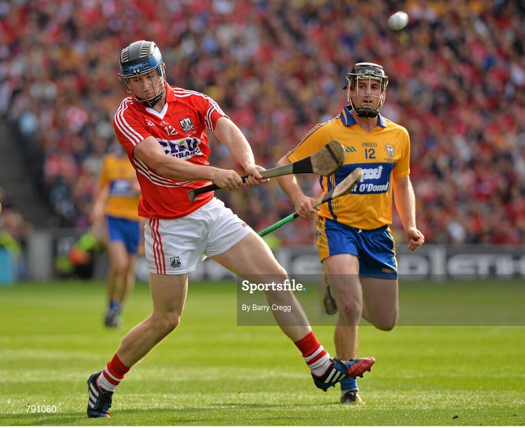 8 September 2013; Conor Lehane, Cork, in action against Colin Ryan, Clare. GAA Hurling All-Ireland Senior Championship Final, Cork v Clare, Croke Park, Dublin. Picture credit: Barry Cregg / SPORTSFILE