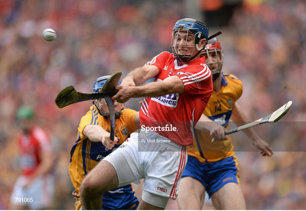 8 September 2013; Christopher Joyce, Cork, in action against Luke O'Farrell, left, and Patrick Horgan, Clare. GAA Hurling All-Ireland Senior Championship Final, Cork v Clare, Croke Park, Dublin. Picture credit: Matt Browne / SPORTSFILE