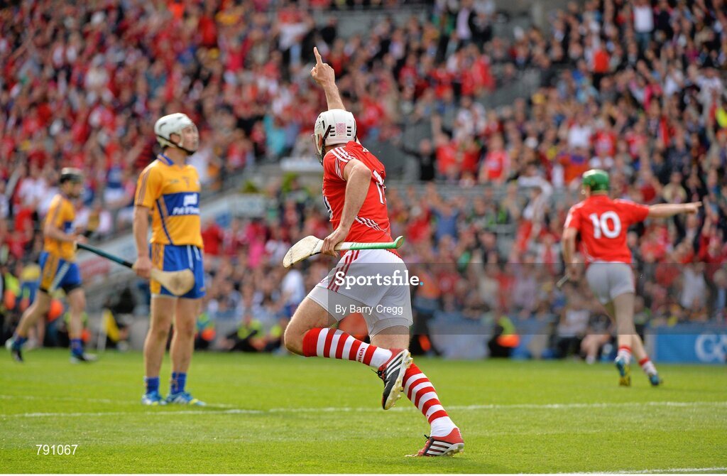 8 September 2013; Pa Cronin, Cork, celebrates after scoring his side's third goal. GAA Hurling All-Ireland Senior Championship Final, Cork v Clare, Croke Park, Dublin. Picture credit: Barry Cregg / SPORTSFILE