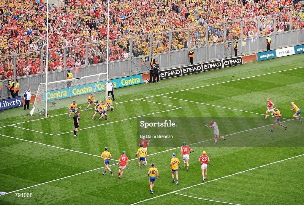 8 September 2013; Anthony Nash, Cork, scores his side's second goal. GAA Hurling All-Ireland Senior Championship Final, Cork v Clare, Croke Park, Dublin. Picture credit: Dáire Brennan / SPORTSFILE
