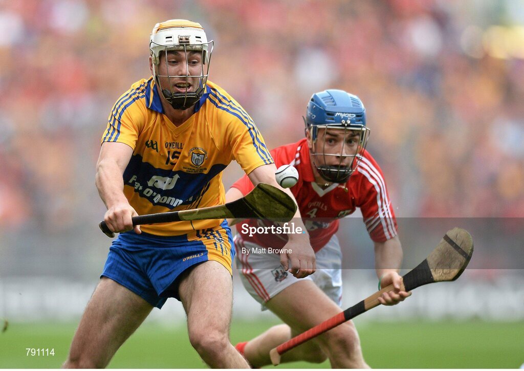 8 September 2013; Conor McGrath, Clare, in action against Conor O'Sullivan, Cork. GAA Hurling All-Ireland Senior Championship Final, Cork v Clare, Croke Park, Dublin. Picture credit: Matt Browne / SPORTSFILE