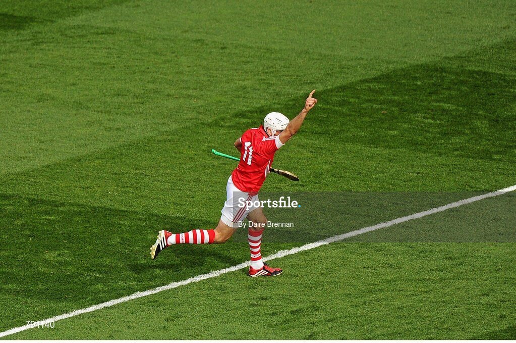 8 September 2013; Cork captain Pa Cronin celebrates after scoring his side's third goal. GAA Hurling All-Ireland Senior Championship Final, Cork v Clare, Croke Park, Dublin. Picture credit: Dáire Brennan / SPORTSFILE