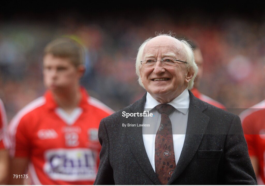 8 September 2013; President of Ireland Michael D. Higgins at the game. GAA Hurling All-Ireland Senior Championship Final, Cork v Clare, Croke Park, Dublin. Picture credit: Brian Lawless / SPORTSFILE