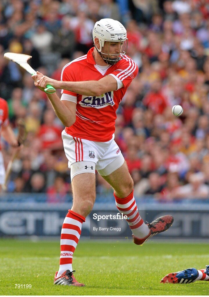 8 September 2013; Pa Cronin, Cork, shoots to score his side's third goal. GAA Hurling All-Ireland Senior Championship Final, Cork v Clare, Croke Park, Dublin.  Picture credit: Barry Cregg / SPORTSFILE