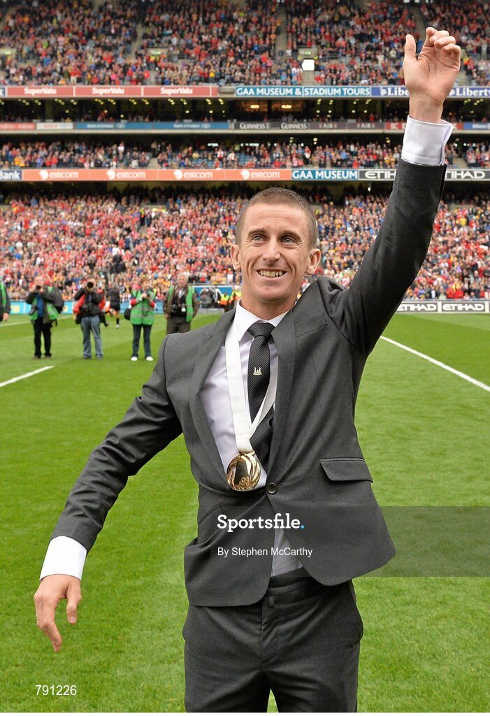 8 September 2013; Men's 50km walk world champion Robert Heffernan is introducted to the crowd. GAA Hurling All-Ireland Senior Championship Final, Cork v Clare, Croke Park, Dublin. Picture credit: Stephen McCarthy / SPORTSFILE