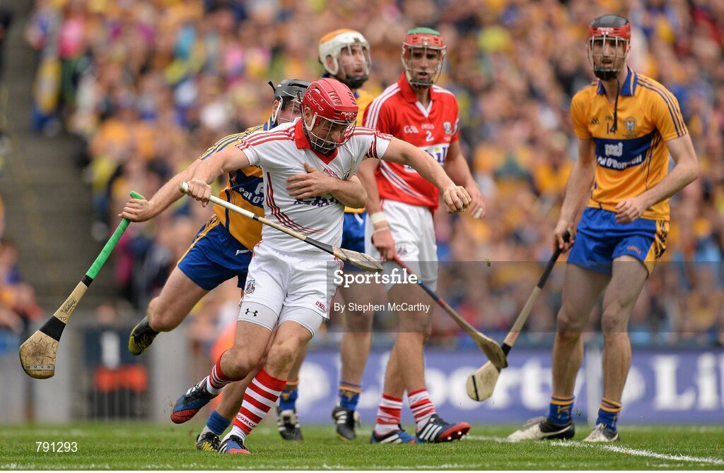 8 September 2013; Anthony Nash, Cork, in action against Colin Ryan, Clare. GAA Hurling All-Ireland Senior Championship Final, Cork v Clare, Croke Park, Dublin. Picture credit: Stephen McCarthy / SPORTSFILE