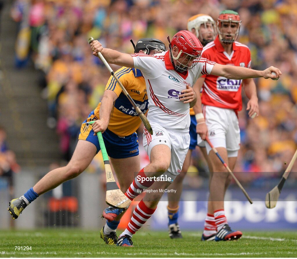 8 September 2013; Anthony Nash, Cork, in action against Colin Ryan, Clare. GAA Hurling All-Ireland Senior Championship Final, Cork v Clare, Croke Park, Dublin. Picture credit: Stephen McCarthy / SPORTSFILE