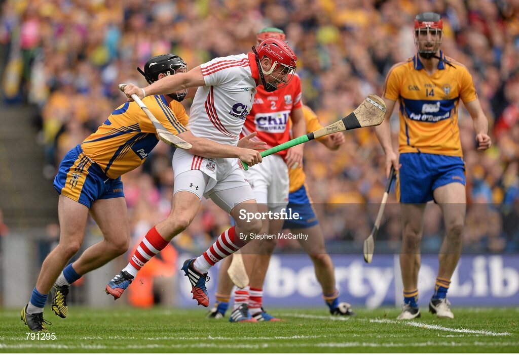 8 September 2013; Anthony Nash, Cork, in action against Colin Ryan, Clare. GAA Hurling All-Ireland Senior Championship Final, Cork v Clare, Croke Park, Dublin. Picture credit: Stephen McCarthy / SPORTSFILE