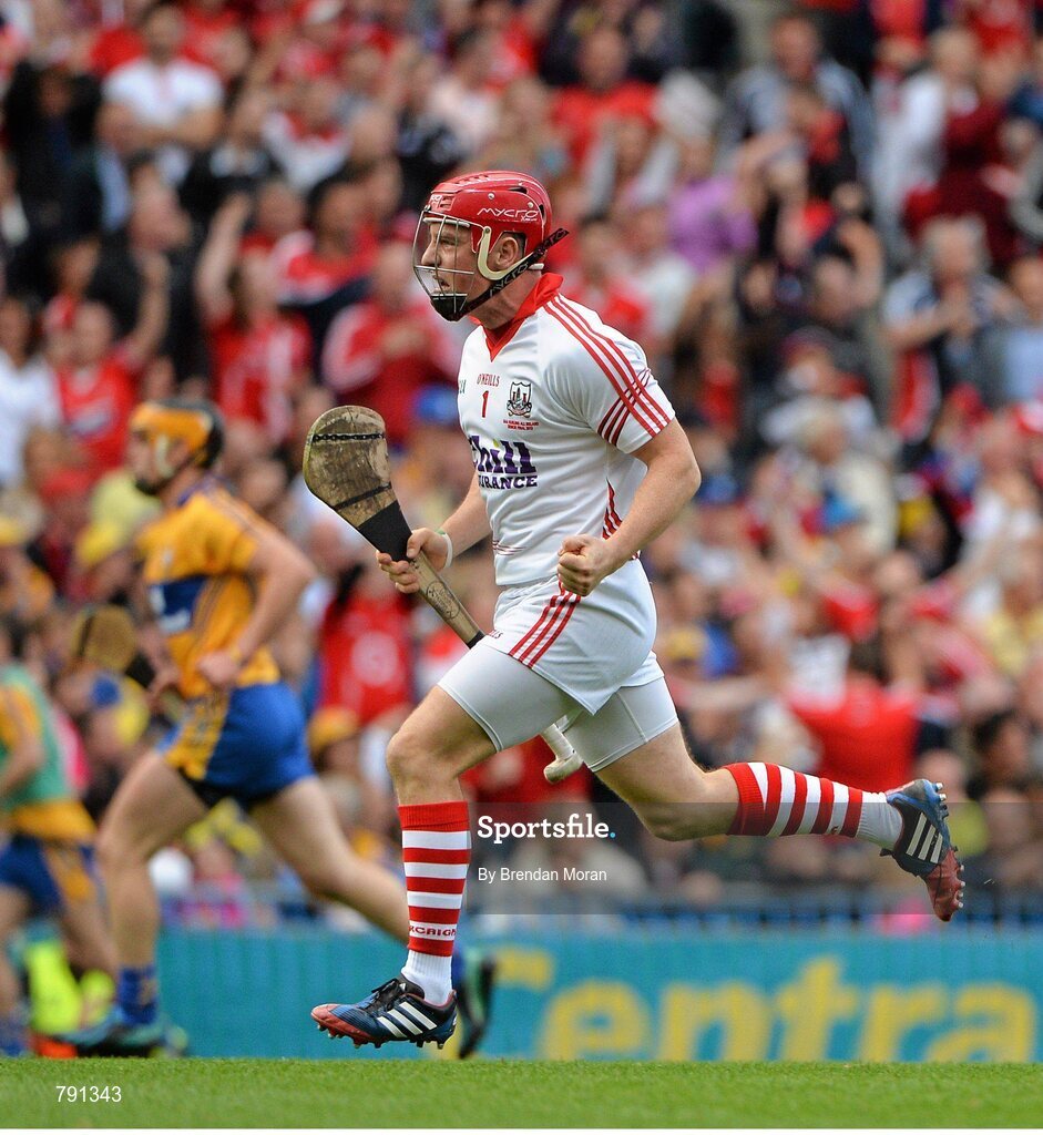 8 September 2013; Cork goalkeeper Anthony Nash celebrates after scoring a goal from a penalty. GAA Hurling All-Ireland Senior Championship Final, Cork v Clare, Croke Park, Dublin. Picture credit: Brendan Moran / SPORTSFILE