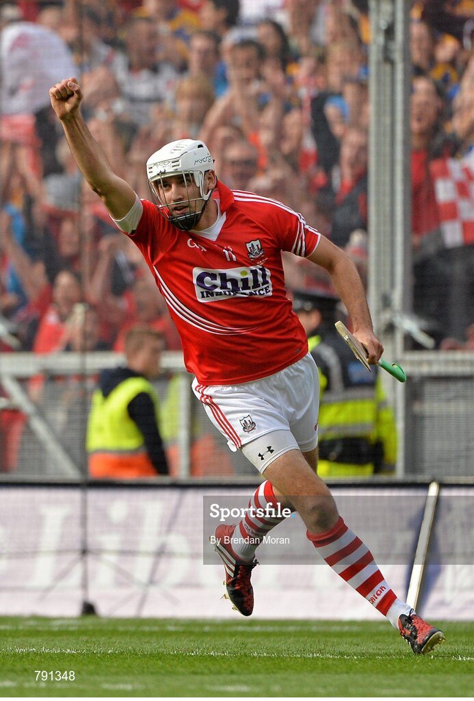 8 September 2013; Pa Cronin, Cork, celebrates after scoring his side's third goal against Clare. GAA Hurling All-Ireland Senior Championship Final, Cork v Clare, Croke Park, Dublin. Picture credit: Brendan Moran / SPORTSFILE