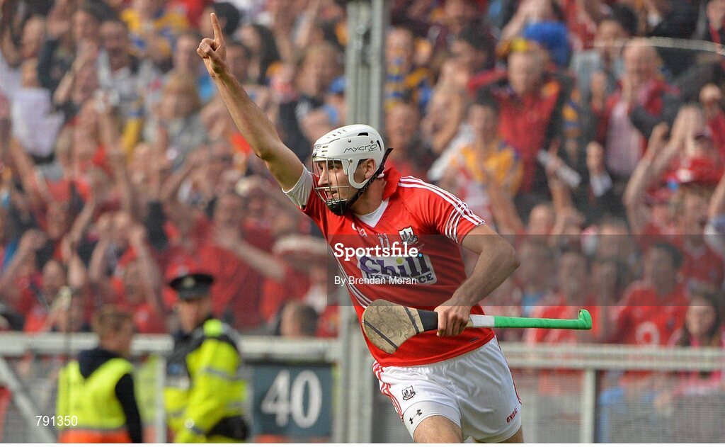 8 September 2013; Pa Cronin, Cork, celebrates after scoring his side's third goal against Clare. GAA Hurling All-Ireland Senior Championship Final, Cork v Clare, Croke Park, Dublin. Picture credit: Brendan Moran / SPORTSFILE