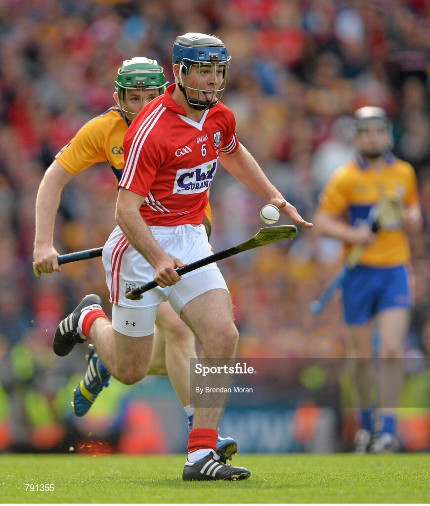 8 September 2013; Christopher Joyce, Cork, in action against Cathal McInerney, Clare. GAA Hurling All-Ireland Senior Championship Final, Cork v Clare, Croke Park, Dublin. Picture credit: Brendan Moran / SPORTSFILE