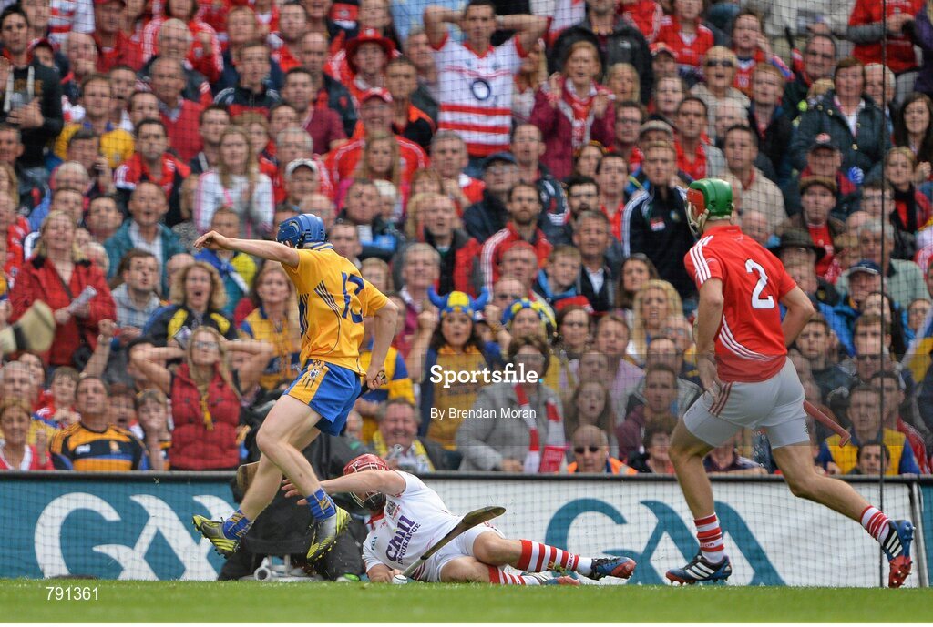 8 September 2013; Cork goalkeeper Anthony Nash makes a save from Pádraic Collins, Clare. GAA Hurling All-Ireland Senior Championship Final, Cork v Clare, Croke Park, Dublin. Picture credit: Brendan Moran / SPORTSFILE