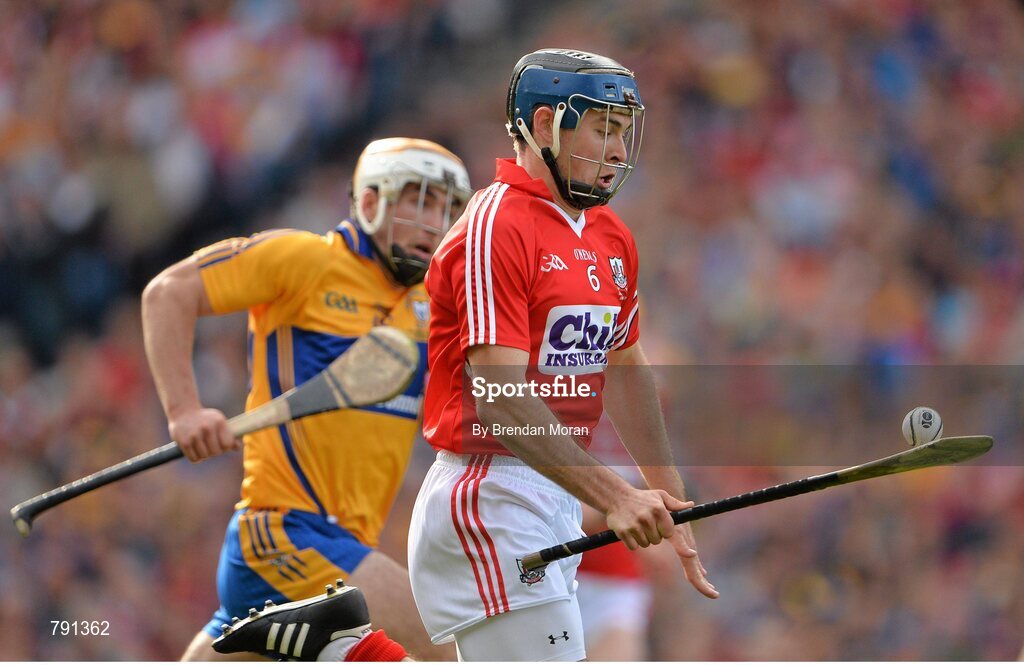 8 September 2013; Christopher Joyce, Cork, in action against Cathal McInerney, Clare. GAA Hurling All-Ireland Senior Championship Final, Cork v Clare, Croke Park, Dublin. Picture credit: Brendan Moran / SPORTSFILE