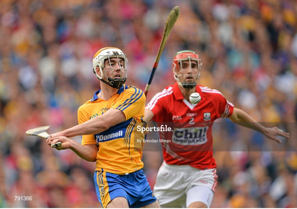 8 September 2013; Conor McGrath, Clare, in action against Stephen McDonnell, Cork. GAA Hurling All-Ireland Senior Championship Final, Cork v Clare, Croke Park, Dublin. Picture credit: Brendan Moran / SPORTSFILE