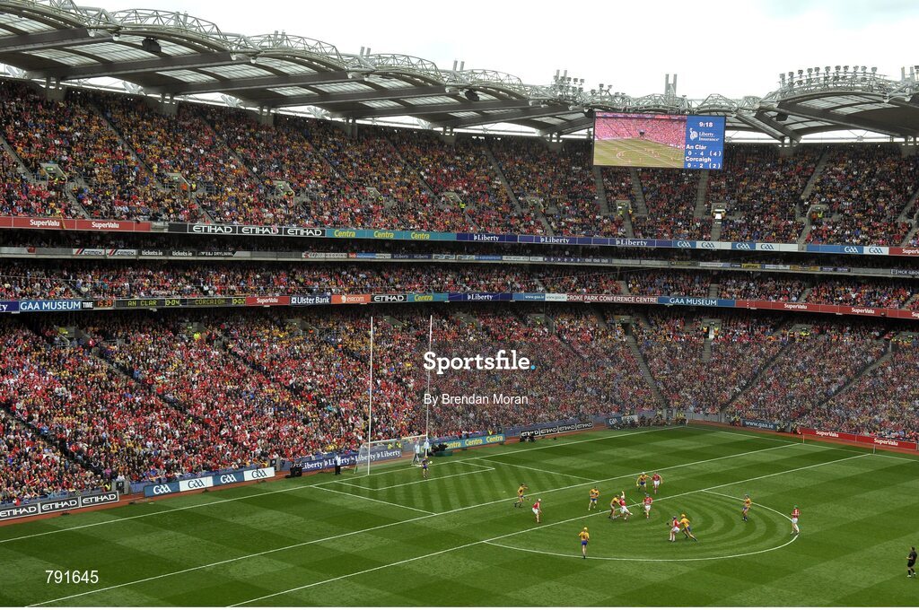8 September 2013; A general view of Croke Park during the game. GAA Hurling All-Ireland Senior Championship Final, Cork v Clare, Croke Park, Dublin. Picture credit: Brendan Moran / SPORTSFILE