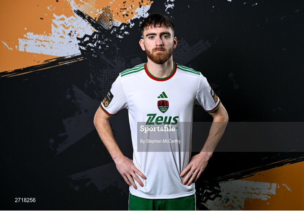 29 January 2024; Conor Drinan poses for a portrait during a Cork City FC squad portraits session at Bishopstown Stadium in Cork. Photo by Stephen McCarthy/Sportsfile