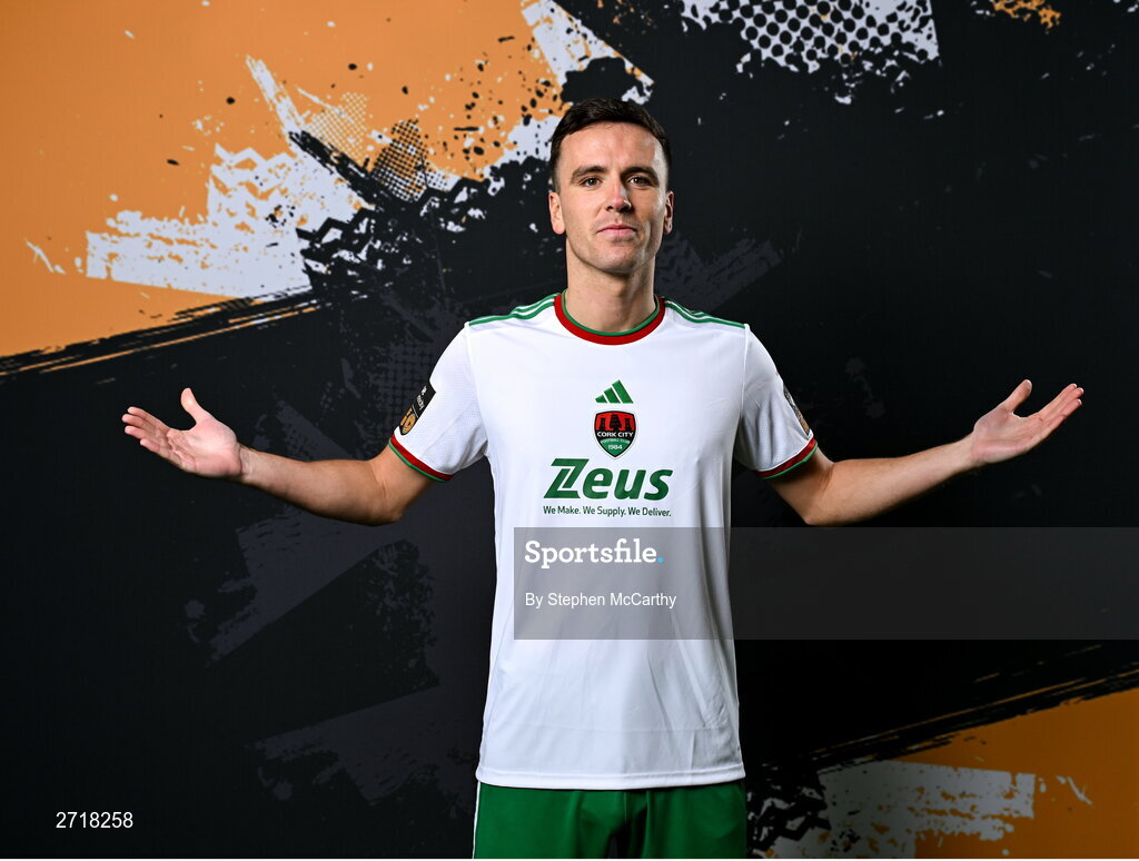 29 January 2024; Charlie Lyons poses for a portrait during a Cork City FC squad portraits session at Bishopstown Stadium in Cork. Photo by Stephen McCarthy/Sportsfile