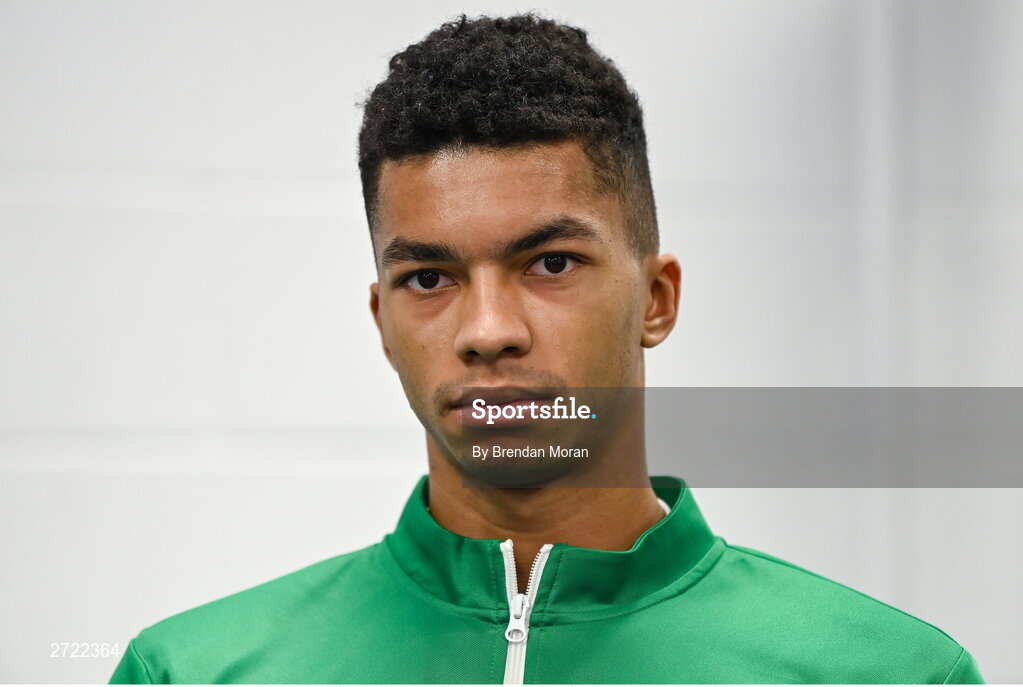 2 February 2024; Michael Agwi before an Ireland Tennis squad training session at the UL Sport Arena in Limerick, ahead of Ireland's Davis Cup World Group One play-off first round match with Austria. Photo by Brendan Moran/Sportsfile