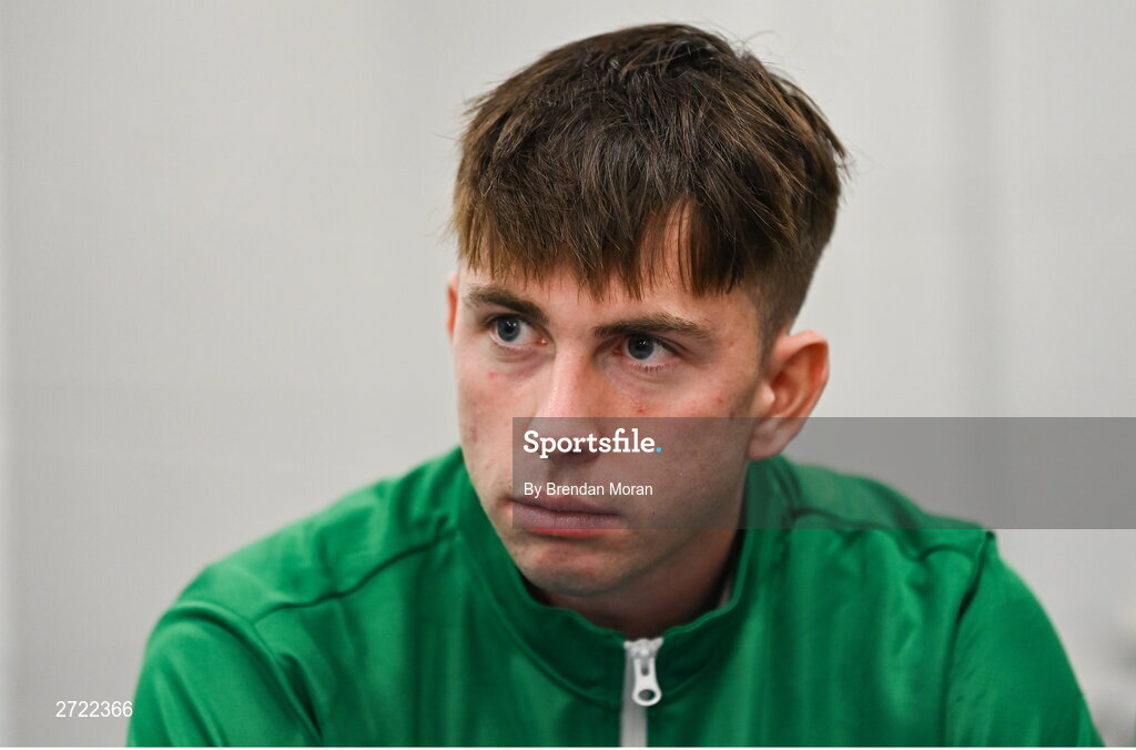 2 February 2024; Conor Gannon before an Ireland Tennis squad training session at the UL Sport Arena in Limerick, ahead of Ireland's Davis Cup World Group One play-off first round match with Austria. Photo by Brendan Moran/Sportsfile
