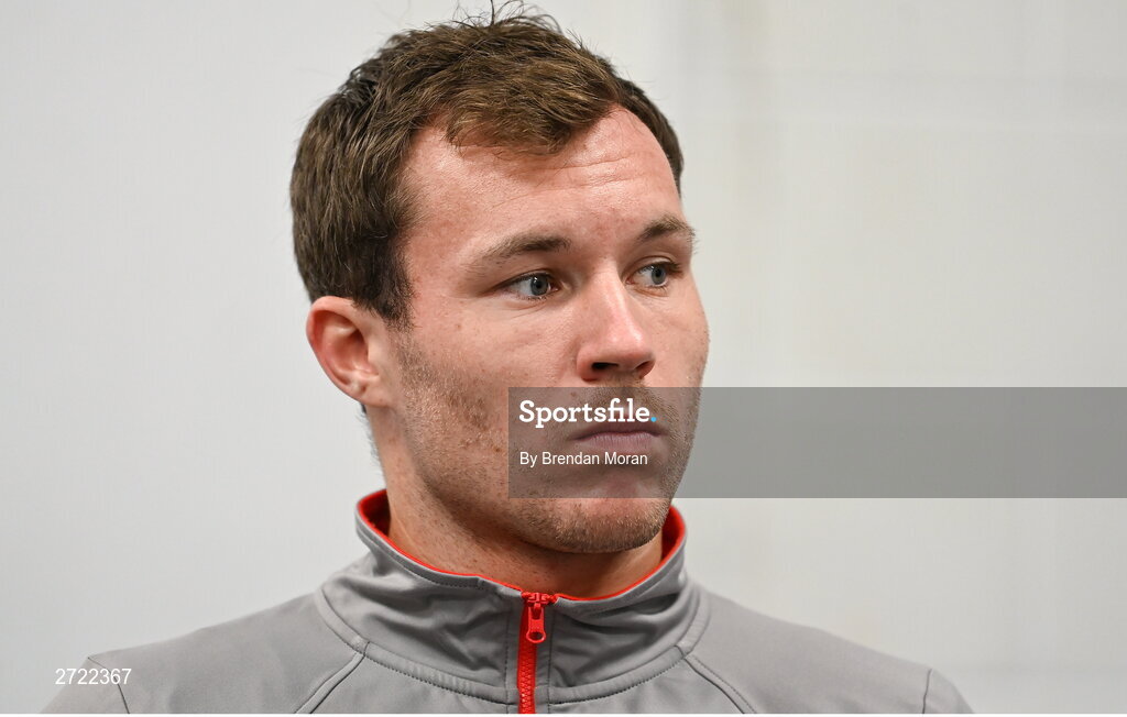 2 February 2024; Lucas Miedler of Austria before an Ireland Tennis squad training session at the UL Sport Arena in Limerick, ahead of Ireland's Davis Cup World Group One play-off first round match with Austria. Photo by Brendan Moran/Sportsfile