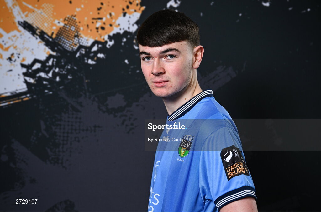 9 February 2024; Colin Bolton poses for a portrait during a UCD FC squad portraits session at UCD Bowl in Dublin. Photo by Ramsey Cardy/Sportsfile
