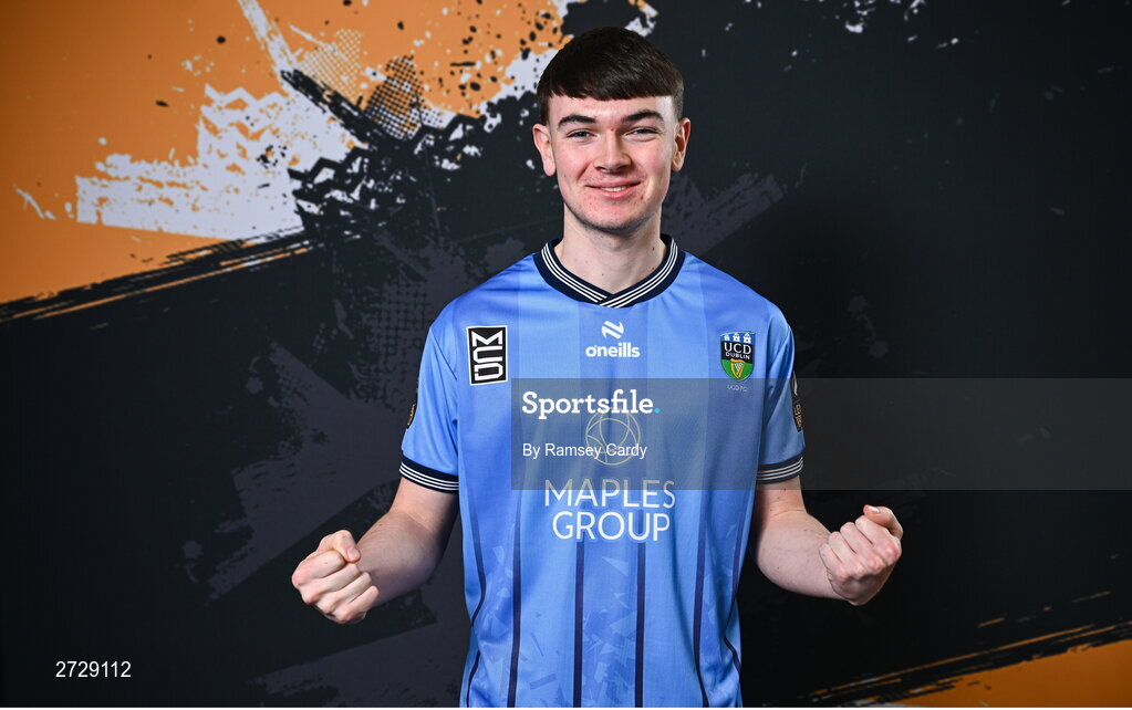 9 February 2024; Colin Bolton poses for a portrait during a UCD FC squad portraits session at UCD Bowl in Dublin. Photo by Ramsey Cardy/Sportsfile