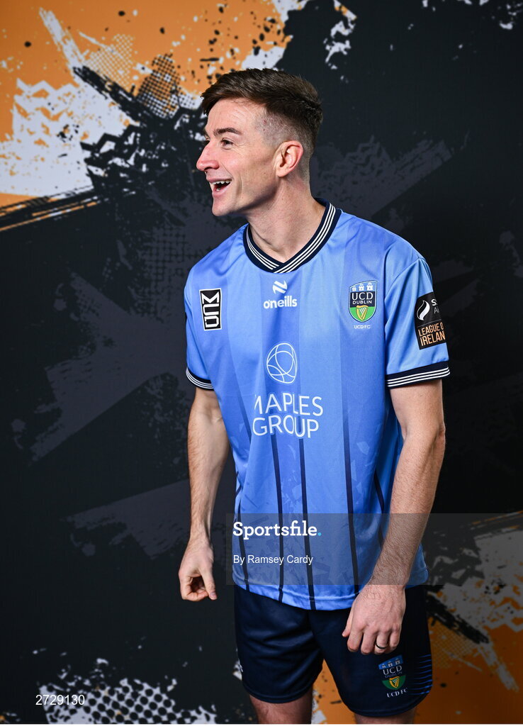 9 February 2024; Ronan Finn poses for a portrait during a UCD FC squad portraits session at UCD Bowl in Dublin. Photo by Ramsey Cardy/Sportsfile